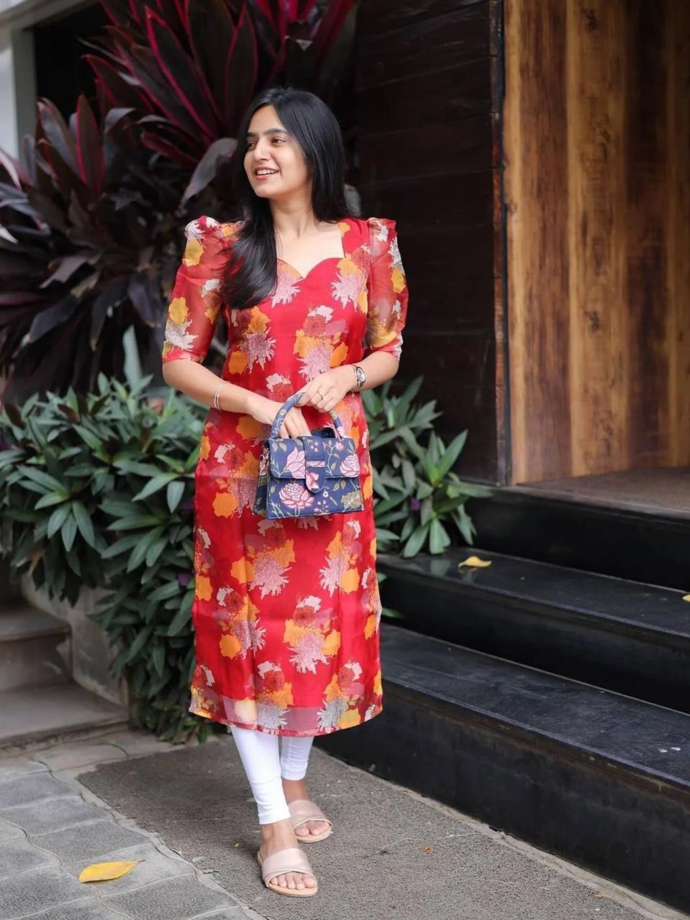 Premium Organza Print Kurti