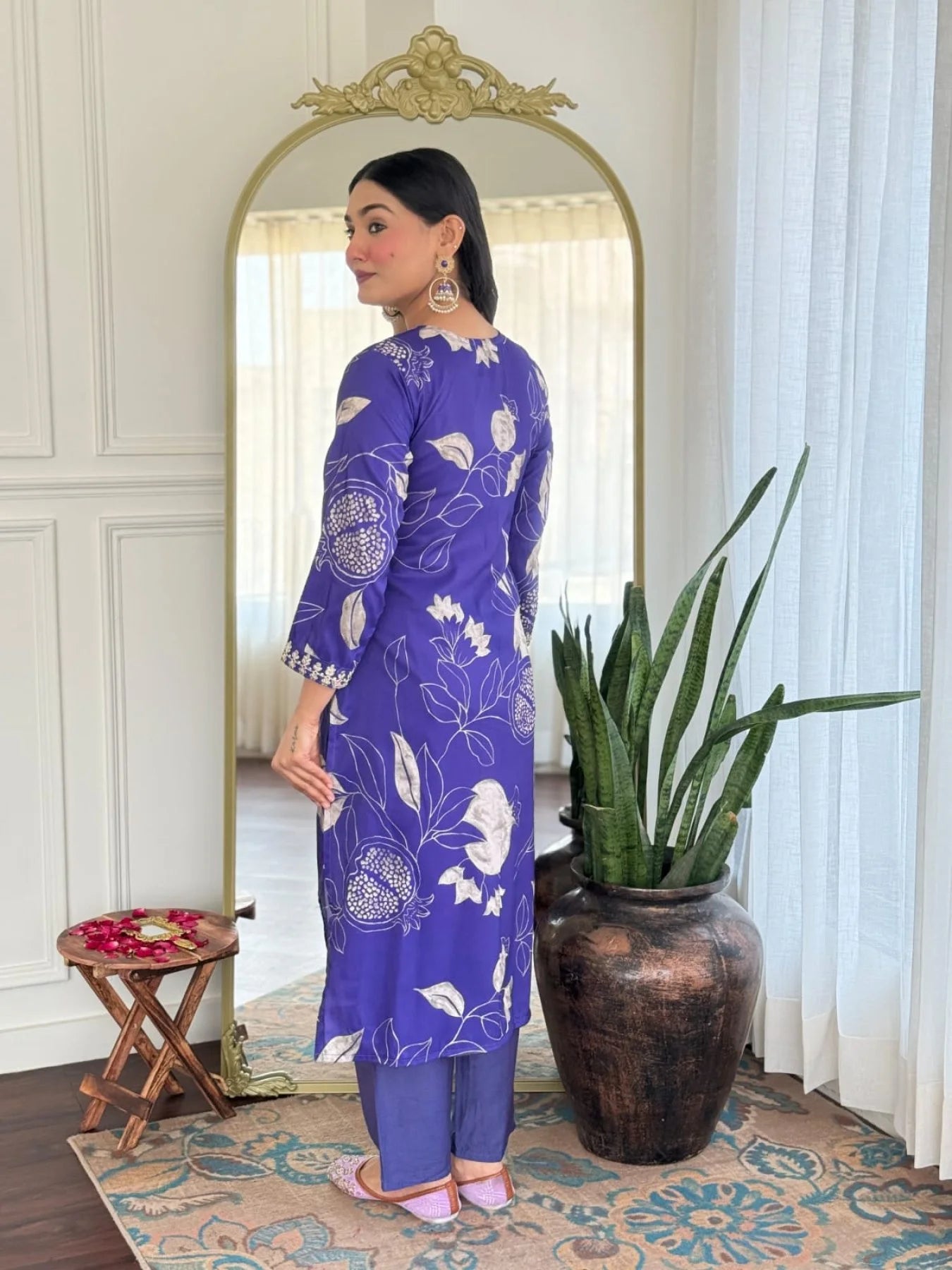 Elegant Daily Wear Embroidered Kurta Set French Crepe Fabric Surat Exporter & Dealer Collection