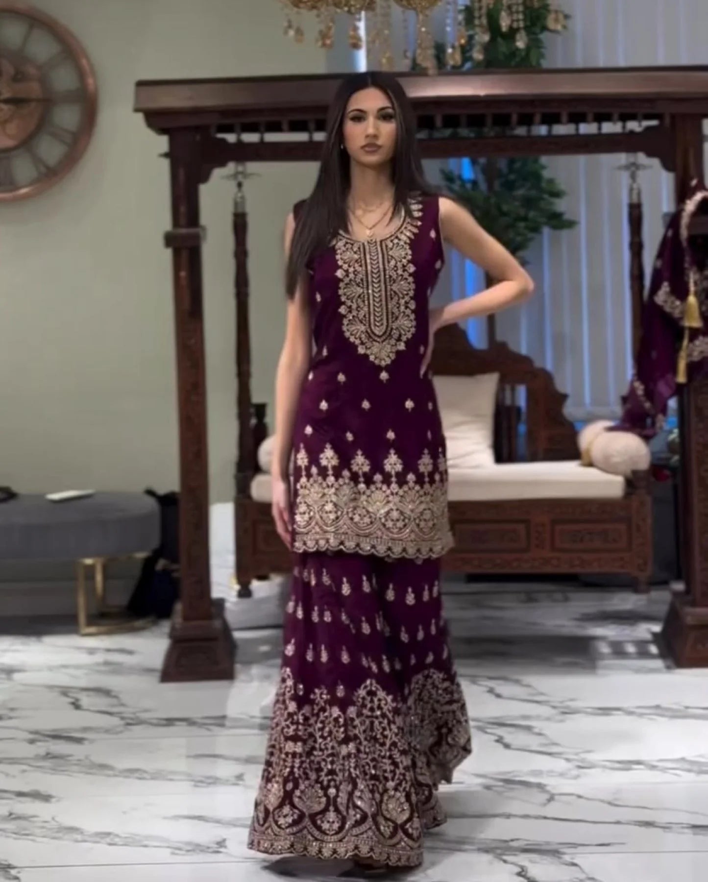 Festive Fox Georgette Sharara Suit with Soft Cotton Lining Wholesale Price Reseller Friendly