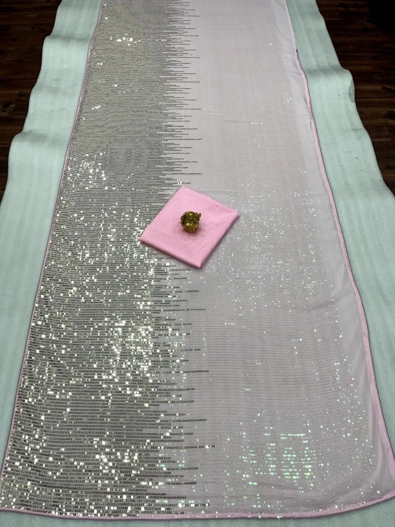 New Bollywood BlockBuster Sequins Design Embroidery Work Saree