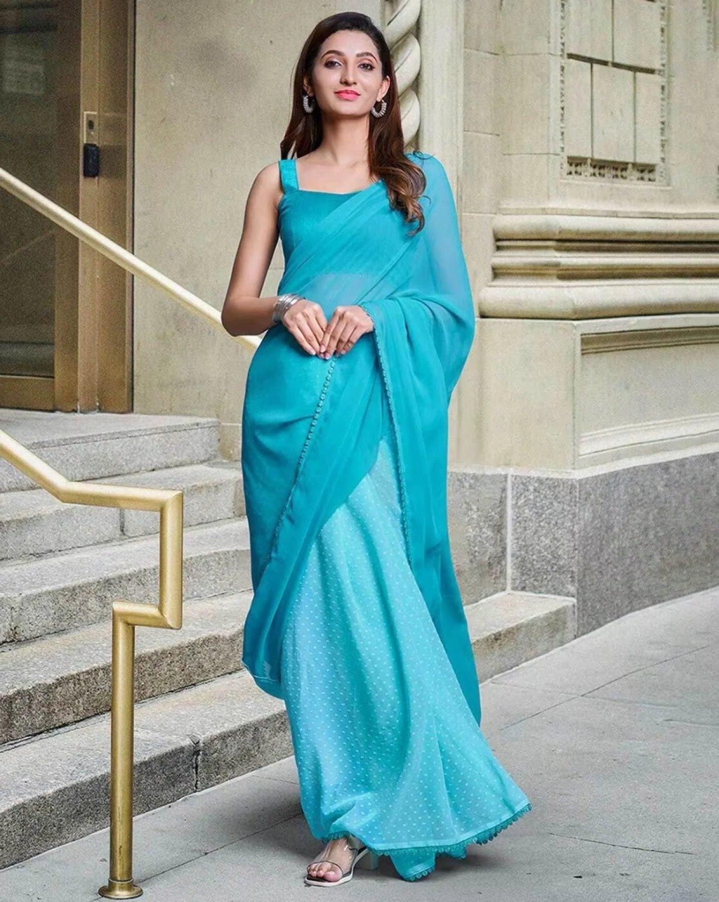 Alia SkyBlue Georgette Saree Collection