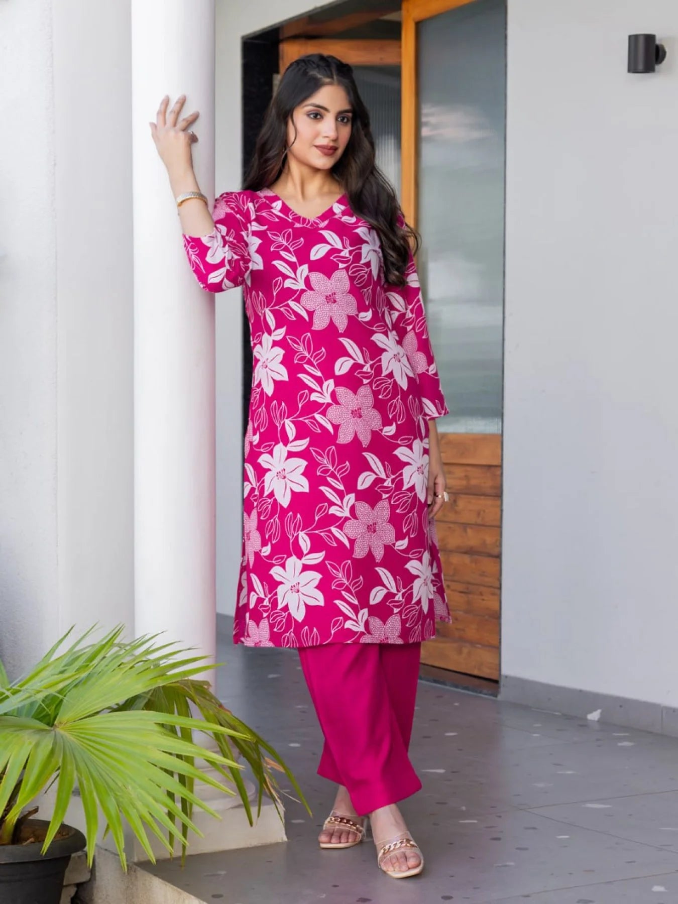 Cool Comfortable Cotton Pink Kurti Set Perfect for Summer