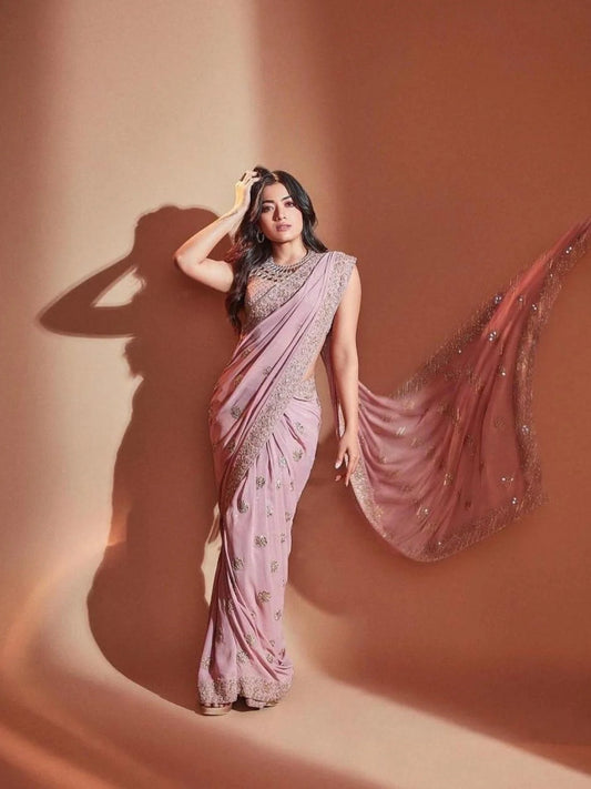 BollyWood Embroidery And Sequence Work Georgette Saree