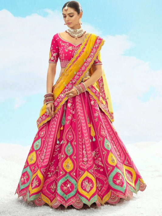 Fancy Silk Embroidered Lehenga Choli For Wedding Wholesale Surat Collection