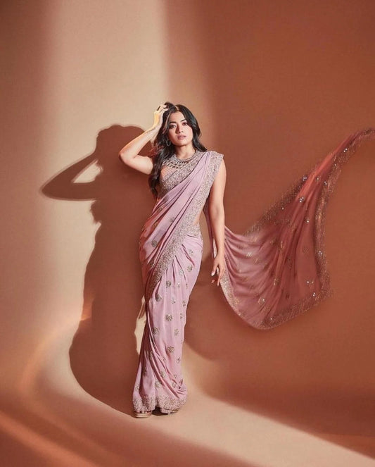 BollyWood Embroidery And Sequence Work Georgette Saree