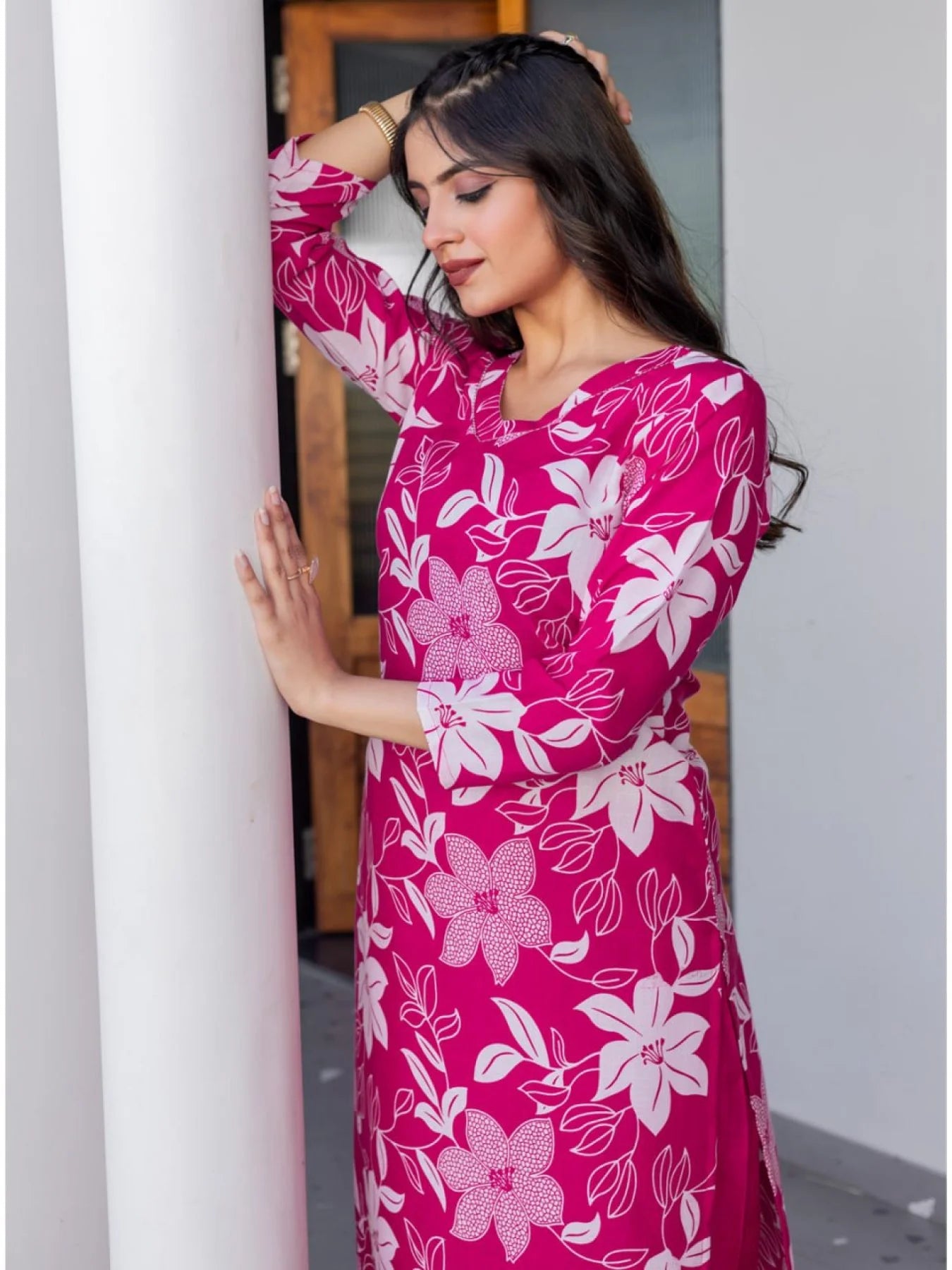 Cool Comfortable Cotton Pink Kurti Set Perfect for Summer