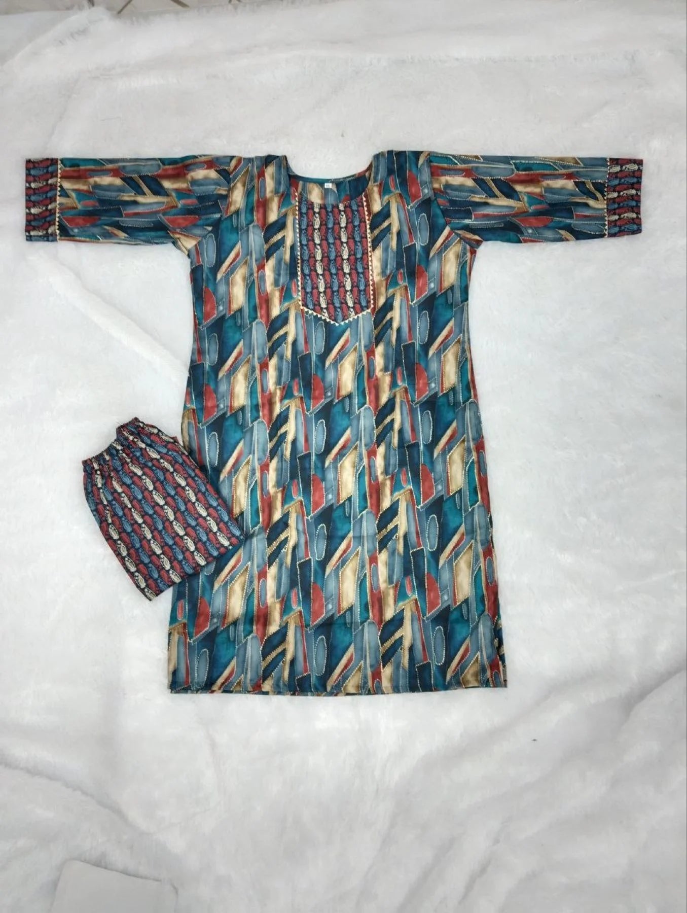 Women Kurta and Plazo Set Cotton Blend For Casual Wear