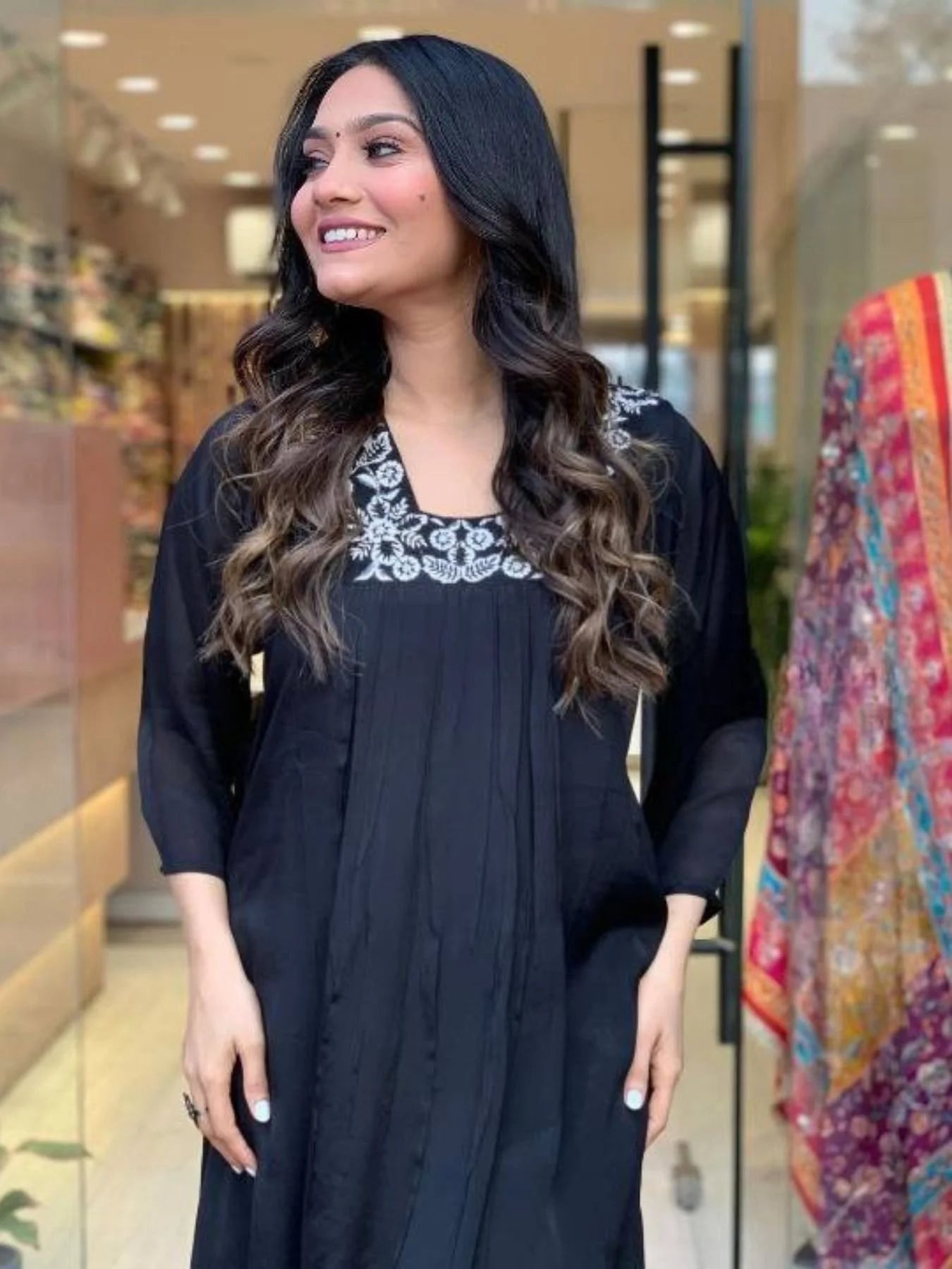 Premium Party Wear Muslin Three Set Kurti With Bottom And Duppatta