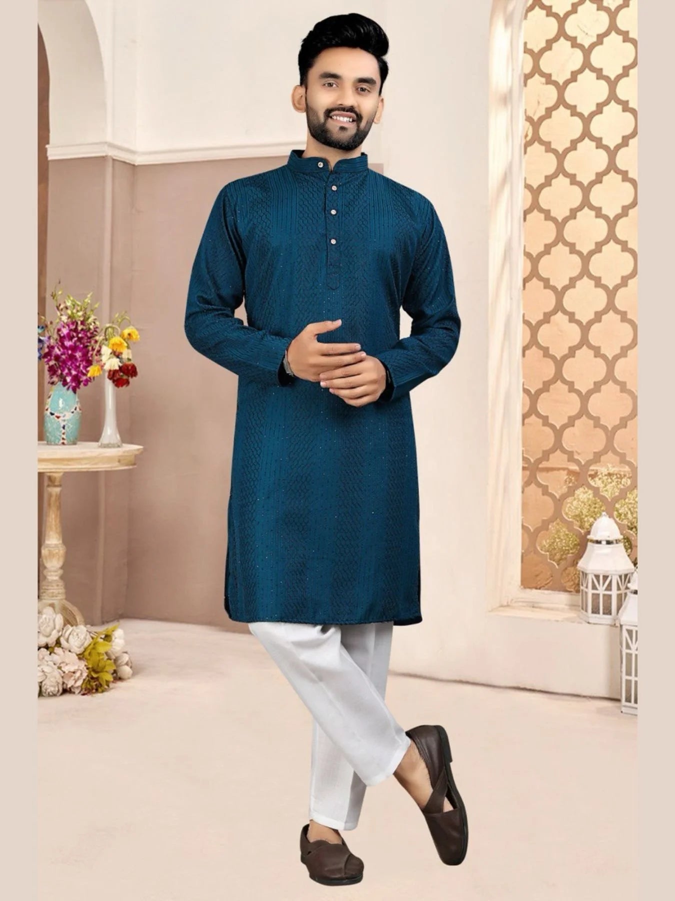 Premium Quality Mens Kurta Pajama Stylish Embroidery for Every Occasion