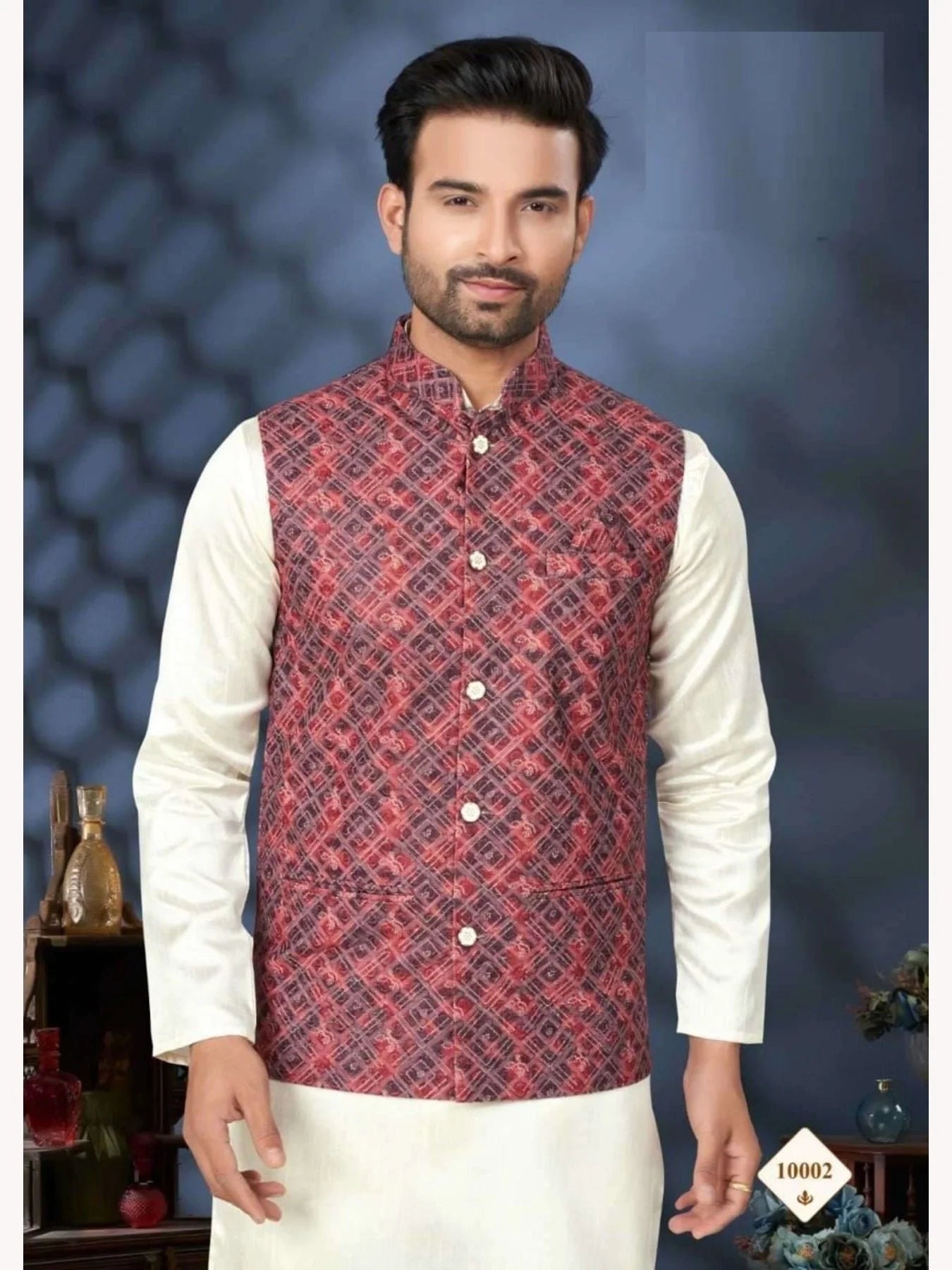Men s Wear Silk Mastani Kurta with Heavy Cotton Digital Print Koti