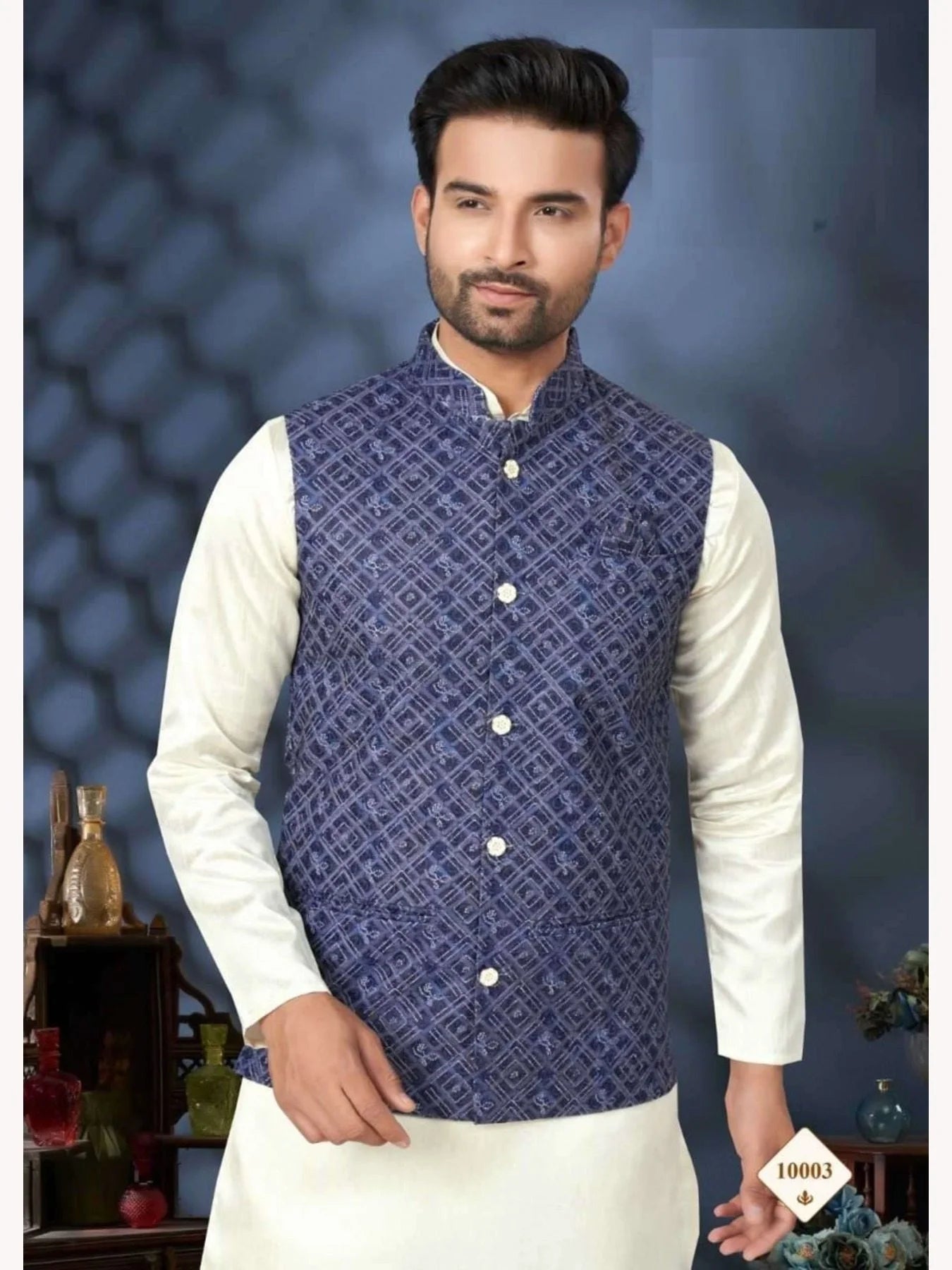 Men s Wear Silk Mastani Kurta with Heavy Cotton Digital Print Koti