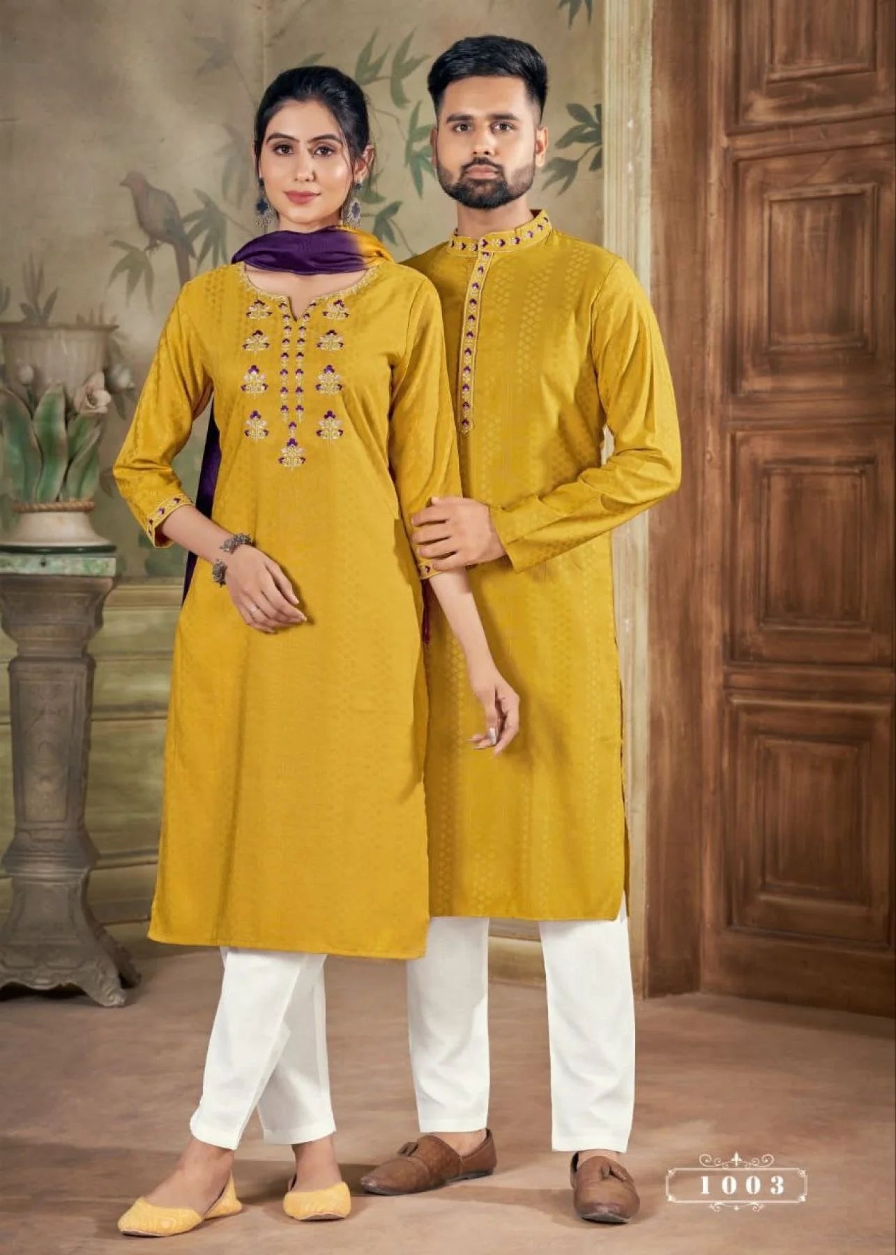 Pure viscose weaving Butti With Handwork and Embroidery Couple Combo Collection