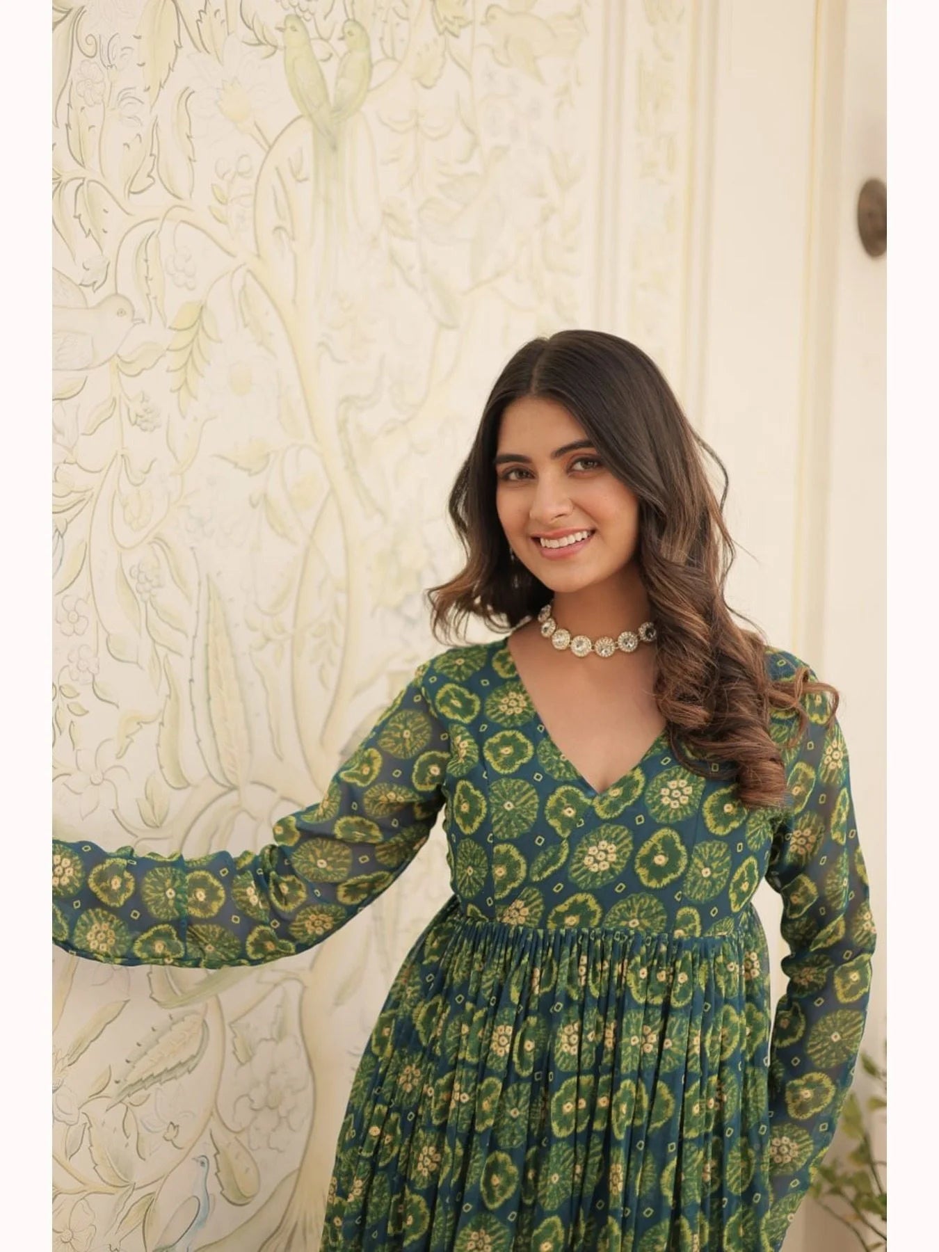 Designer Faux Georgette With foil Print Kurti Plazzo