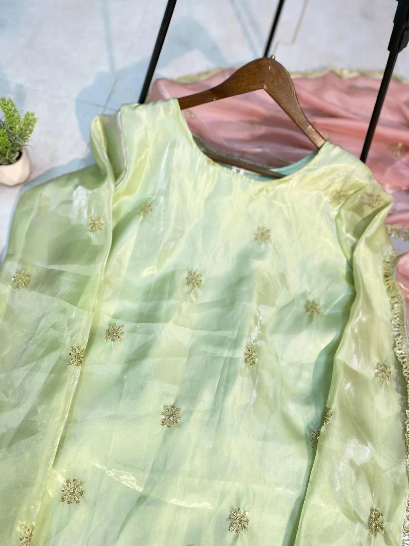 Fancy Colorful Jimmy Choo Casual & Ethnic Wear Dress with Bottom Fully Stitched 3PC Set for Resellers at Low Price